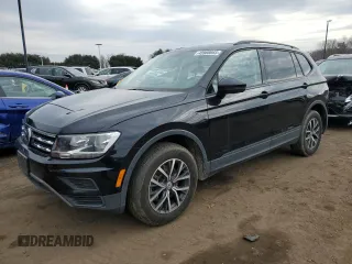2021 Volkswagen Tiguan S with VIN 3VV0B7AX1MM059495, listed as a Copart auction lot 45988665 with 43,692 mi miles and Salvage Title. Bid and sale history available at carsss.com. Image 1.