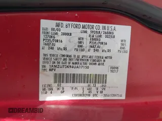 2004 Ford Explorer XLT z VIN 1FMZU73K94UA17150, wystawiony jako IAAI lot #41779771 z przebiegiem 319 144 mil mil oraz . Historia ofert i sprzedaży dostępna na DreamBid. Obrazek 9.