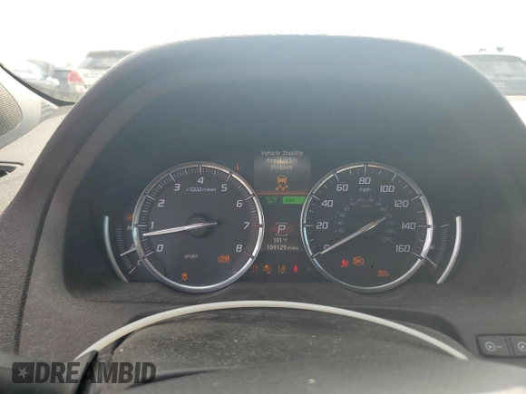2016 Acura TLX Technology with VIN 19UUB2F56GA008801, listed as a Copart auction lot 61914884 with 109,129 mi miles and Salvage title. Bid and sale history available at DreamBid. Image 9.