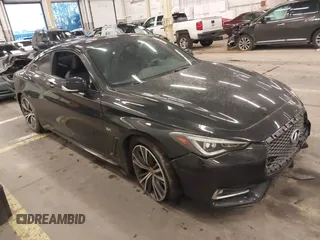 2018 Infiniti Q60 3.0t Luxe with VIN JN1EV7EL1JM393037, listed as a IAAI auction lot 41308526 with 54,065 mi miles and . Bid and sale history available at carsss.com. Image 1.