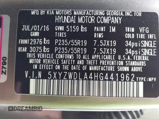 2017 Hyundai Santa Fe Ultimate z VIN 5XYZWDLA4HG441962, wystawiony jako IAAI lot #42144550 z przebiegiem 124 627 mil mil oraz . Historia ofert i sprzedaży dostępna na DreamBid. Obrazek 9.