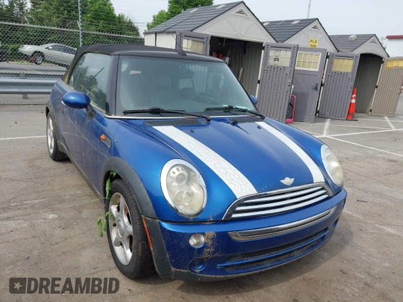 2006 MINI Convertible with VIN WMWRF33566TF65679, listed as a IAAI auction lot 42288864 with 119,884 mi miles and . Bid and sale history available at DreamBid. Image 1.