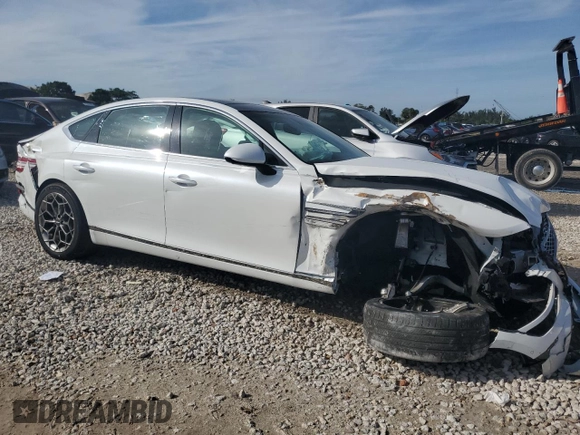 2021 Genesis G80 2.5T with VIN KMTGB4SC8MU044111, listed as a Copart auction lot 87377824 with 17,102 mi miles and Salvage Title. Bid and sale history available at DreamBid. Image 4.