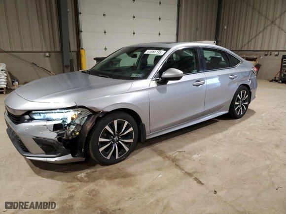 2022 Honda Civic Sedan EX with VIN 2HGFE1F73NH314008, listed as a Copart auction lot 44666195 with 22,802 mi miles and Salvage Title. Bid and sale history available at carsss.com. Image 1.