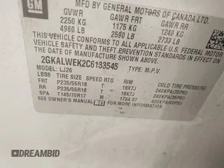 2012 GMC Terrain SLT-2 with VIN 2GKALWEK2C6133545, listed as a IAAI auction lot 41726424 with 161,049 mi miles and . Bid and sale history available at carsss.com. Image 9.