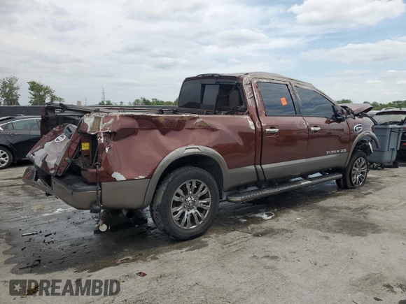 2016 Nissan Titan Platinum Reserve z VIN 1N6BA1F28GN506397, wystawiony jako Copart lot #53831235 z przebiegiem 258 474 mil mil oraz Nie do naprawy • Non repairable. Historia ofert i sprzedaży dostępna na DreamBid. Obrazek 3.