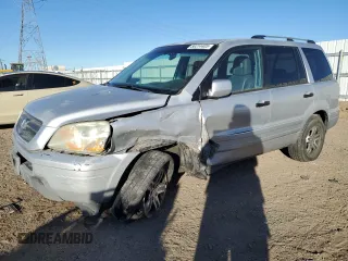 2003 Honda Pilot EX z VIN 2HKYF185X3H521452, wystawiony jako Copart lot #88314405 z przebiegiem 213 199 mil mil oraz Szkoda całkowita • Salvage title. Historia ofert i sprzedaży dostępna na DreamBid. Obrazek 1.