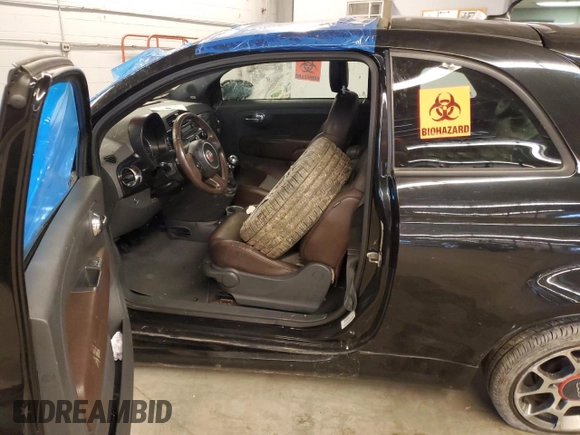 2013 FIAT 500 Sport with VIN 3C3CFFBR7DT668109, listed as a Copart auction lot 76729524 with Not provided miles and Salvage title. Bid and sale history available at DreamBid. Image 7.