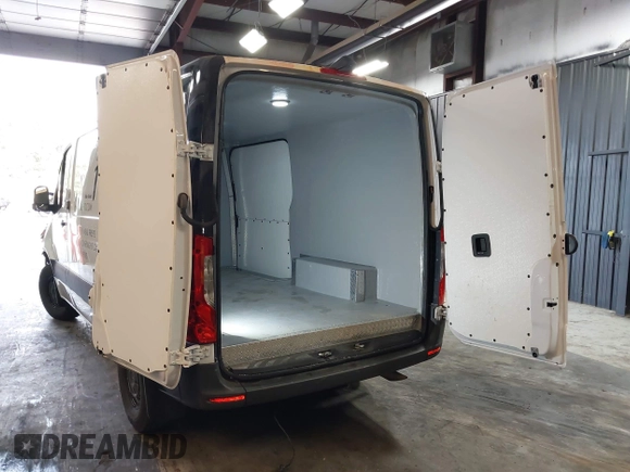 2023 Mercedes-Benz Sprinter Cargo Cargo with VIN W1Y40BHY5PT157048, listed as a IAAI auction lot 40339280 with 33,725 mi miles and . Bid and sale history available at DreamBid. Image 3.