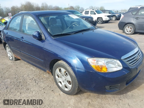 2008 Kia Spectra EX with VIN KNAFE122085533249, listed as a IAAI auction lot 42105666 with 178,984 mi miles. Bid and sale history available at carsss.com. Image 1.
