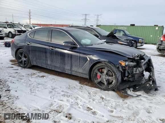 2021 Genesis G70 3.3T with VIN KMTG34LE3MU074503, listed as a Copart auction lot 41836875 with 40,556 mi miles and Salvage title. Bid and sale history available at DreamBid. Image 4.