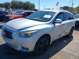 2013 Infiniti JX35 with VIN 5N1AL0MMXDC345352, listed as a IAAI auction lot 40145431 with 105,286 mi miles and . Bid and sale history available at DreamBid. Image 6.