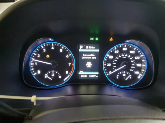 2020 Hyundai Kona Ultimate with VIN KM8K5CA59LU492011, listed as a Copart auction lot 45113165 with 26,737 mi miles and Salvage Title. Bid and sale history available at carsss.com. Image 9.