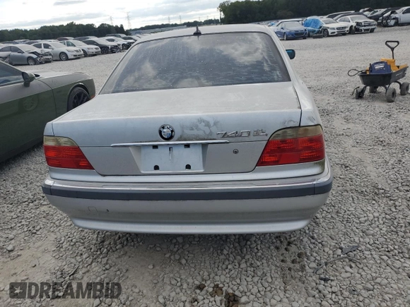 2001 BMW 7 Series 740iL with VIN WBAGH834X1DP26587, listed as a Copart auction lot 71174574 with 0 mi miles and Salvage Title. Bid and sale history available at carsss.com. Image 6.