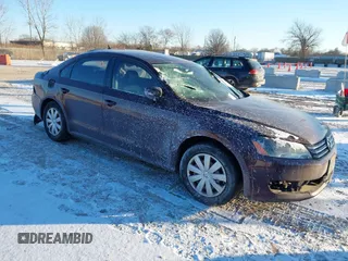 2013 Volkswagen Passat S with VIN 1VWAP7A33DC048708, listed as a IAAI auction lot 41382188 with 240,697 mi miles and . Bid and sale history available at DreamBid. Image 1.