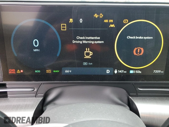2024 Hyundai Kona SEL with VIN KM8HC3A66RU006224, listed as a Copart auction lot 44139005 with 7,209 mi miles and Salvage Title. Bid and sale history available at DreamBid. Image 9.