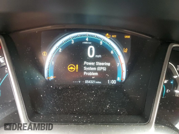 2018 Honda Civic EX-T with VIN 19XFC1F42JE000270, listed as a Copart auction lot 46618665 with 54,321 mi miles and Salvage title. Bid and sale history available at DreamBid. Image 9.