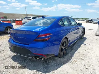 2023 Genesis G70 2.0T with VIN KMTG34TA1PU111825, listed as a IAAI auction lot 42030503 with 1 mi miles. Bid and sale history available at carsss.com. Image 4.