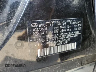 2019 Genesis G70 2.0T Advanced with VIN KMTG34LA8KU026246, listed as a Copart auction lot 80535734 with 51,748 mi miles and Salvage Title. Bid and sale history available at carsss.com. Image 13.