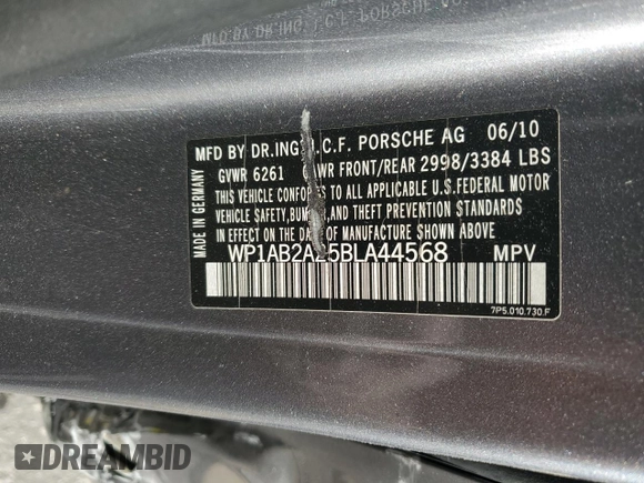 2011 Porsche Cayenne S with VIN WP1AB2A25BLA44568, listed as a Copart auction lot 50567375 with 135,166 mi miles and Salvage title. Bid and sale history available at DreamBid. Image 13.