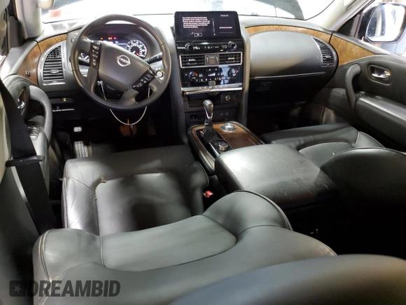 2021 Nissan Armada SL with VIN JN8AY2BBXM9795698, listed as a Copart auction lot 63000174 with 33,002 mi miles and Salvage Title. Bid and sale history available at carsss.com. Image 8.