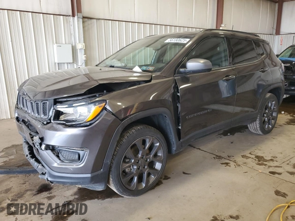 2021 Jeep Compass 80th Anniversary with VIN 3C4NJDEB8MT570616, listed as a Copart auction lot 56180625 with 36,278 mi miles and Salvage title. Bid and sale history available at DreamBid. Image 1.