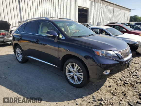 2010 Lexus RX 450h with VIN JTJBC1BA4A2016006, listed as a Copart auction lot 61825525 with Not provided miles and Salvage title. Bid and sale history available at DreamBid. Image 4.