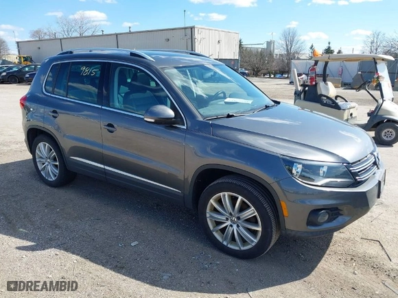 2012 Volkswagen Tiguan SE w/Sunroof & Nav with VIN WVGBV7AX4CW000207, listed as a IAAI auction lot 41889815 with 138,669 mi miles. Bid and sale history available at carsss.com. Image 1.