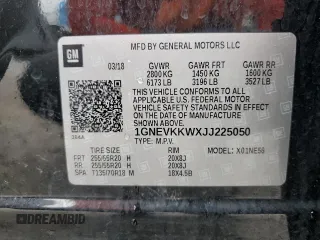 2018 Chevrolet Traverse High Country with VIN 1GNEVKKWXJJ225050, listed as a Copart auction lot 66377704 with 130,088 mi miles and Salvage Title. Bid and sale history available at carsss.com. Image 14.