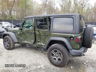2021 Jeep Wrangler Unlimited Sport S с VIN 1C4HJXDG0MW687032, выставлен на аукционе Copart как лот 52653385 с пробегом 45 642 миль миль и Списание • Salvage title. История ставок и продаж доступна на DreamBid. Изображение 2.