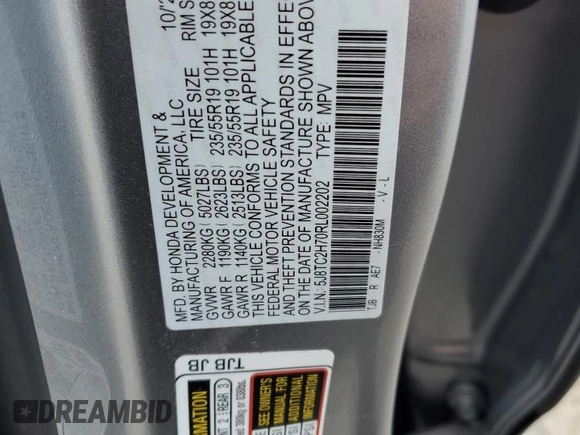 2024 Acura RDX w/Advance Package with VIN 5J8TC2H70RL002202, listed as a Copart auction lot 85339964 with 9,311 mi miles and Salvage Title. Bid and sale history available at carsss.com. Image 13.