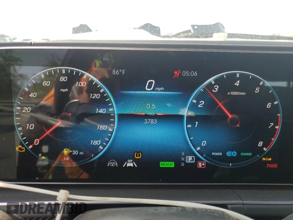2023 Mercedes-Benz GLE 53 AMG with VIN 4JGFD6BB6PA957085, listed as a Copart auction lot 54298095 with 3,783 mi miles and Salvage title. Bid and sale history available at DreamBid. Image 9.