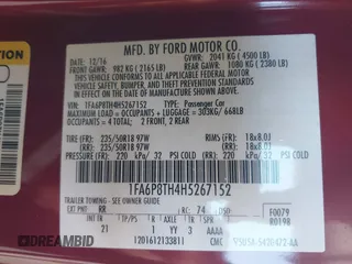 2017 Ford Mustang EcoBoost с VIN 1FA6P8TH4H5267152, выставлен на аукционе IAAI как лот 42516918 с пробегом 75 390 миль миль и . История ставок и продаж доступна на DreamBid. Изображение 9.