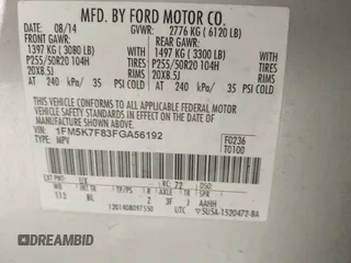 2015 Ford Explorer Limited z VIN 1FM5K7F83FGA56192, wystawiony jako IAAI lot #41798446 z przebiegiem 143 215 mil mil oraz . Historia ofert i sprzedaży dostępna na DreamBid. Obrazek 9.