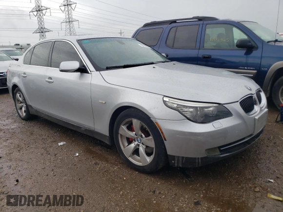 2008 BMW 5 Series 528i with VIN WBANU53518C113414, listed as a Copart auction lot 57770515 with 241,694 mi miles and Salvage title. Bid and sale history available at DreamBid. Image 4.