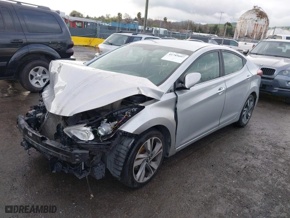 2014 Hyundai Elantra SE with VIN KMHDH4AE8EU170548, listed as a IAAI auction lot 41789097 with 196,055 mi miles. Bid and sale history available at carsss.com. Image 2.