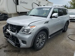 2018 Nissan Armada SV with VIN JN8AY2NC0J9558282, listed as a Copart auction lot 68261684 with 139,668 mi miles and Salvage Title. Bid and sale history available at carsss.com. Image 1.