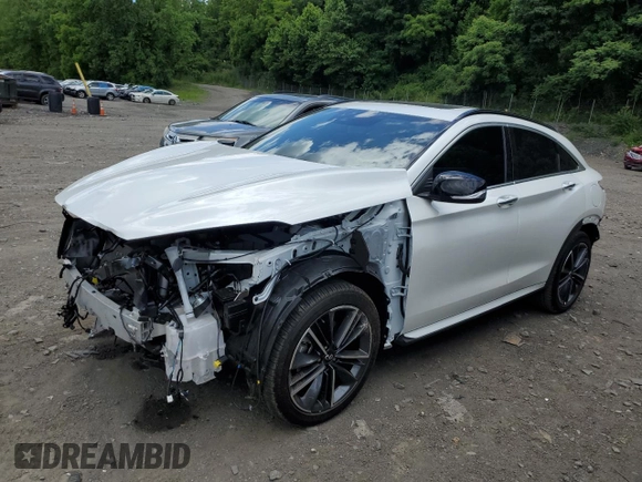 2024 Infiniti QX55 Luxe with VIN 3PCAJ5JRXRF104229, listed as a Copart auction lot 58097004 with 4,735 mi miles and Salvage title. Bid and sale history available at DreamBid. Image 1.
