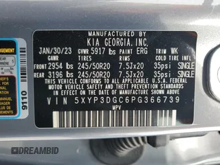 2023 Kia Telluride EX X-Line with VIN 5XYP3DGC6PG366739, listed as a Copart auction lot 58835135 with 33,314 mi miles and Salvage title. Bid and sale history available at DreamBid. Image 14.