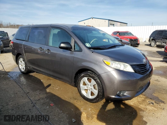 2012 Toyota Sienna with VIN 5TDZK3DC9CS205163, listed as a Copart auction lot 88674625 with 159,635 mi miles and Salvage title. Bid and sale history available at DreamBid. Image 4.