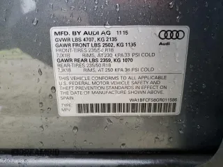 2016 Audi Q3 Premium Plus z VIN WA1BFCFS8GR011586, wystawiony jako Copart lot #45412185 z przebiegiem 122 595 mil mil oraz Szkoda całkowita • Salvage title. Historia ofert i sprzedaży dostępna na DreamBid. Obrazek 13.