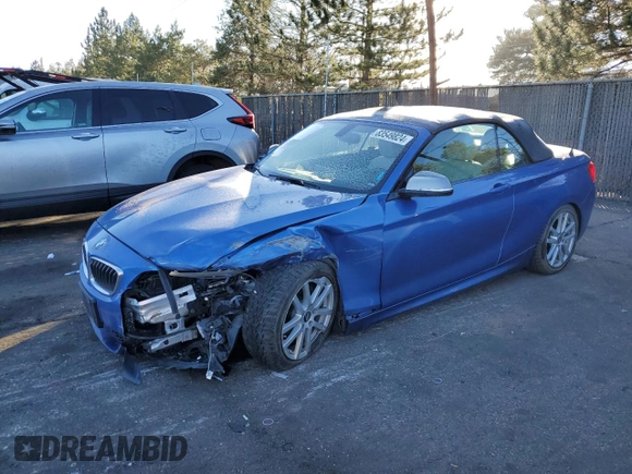 2016 BMW 2 Series M235i with VIN WBA1M1C53GV578545, listed as a Copart auction lot 83549824 with 75,275 mi miles and Salvage Title. Bid and sale history available at carsss.com. Image 1.