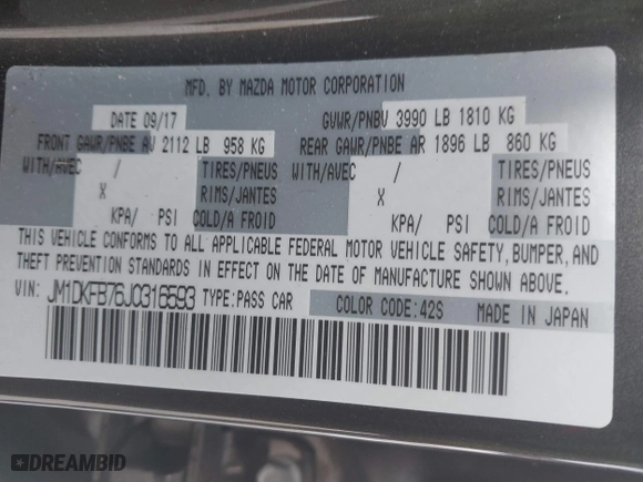 2018 Mazda CX-3 Sport with VIN JM1DKFB76J0316593, listed as a IAAI auction lot 41637015 with 29,998 mi miles. Bid and sale history available at carsss.com. Image 9.