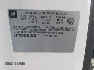 2013 Chevrolet Impala LTZ z VIN 2G1WC5E30D1126217, wystawiony jako IAAI lot #40323994 z przebiegiem 111 457 mil mil oraz . Historia ofert i sprzedaży dostępna na DreamBid. Obrazek 9.