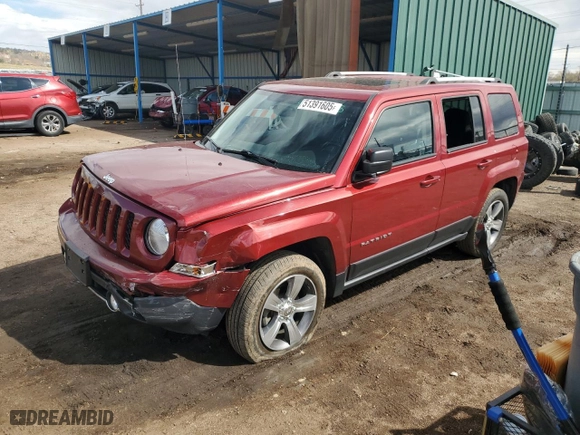 2016 Jeep Patriot Latitude with VIN 1C4NJRFB4GD681282, listed as a Copart auction lot 51391605 with 59,846 mi miles and Salvage Title. Bid and sale history available at carsss.com. Image 1.