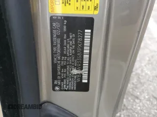 2007 BMW 3 Series 328i with VIN WBAWR33587PX78277, listed as a Copart auction lot 62495445 with 229,162 mi miles and Salvage title. Bid and sale history available at DreamBid. Image 12.