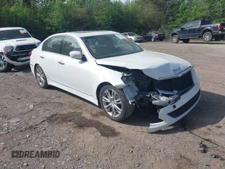 2013 Hyundai Genesis 3.8L with VIN KMHGC4DD2DU233477, listed as a IAAI auction lot 41954347 with 143,879 mi miles. Bid and sale history available at carsss.com. Image 1.