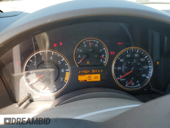 2012 Nissan Titan SV with VIN 1N6BA0ED9CN302103, listed as a Copart auction lot 52678495 with 214,564 mi miles and Salvage title. Bid and sale history available at DreamBid. Image 9.