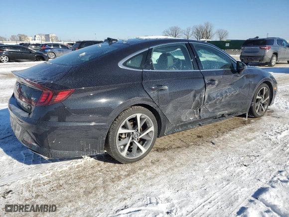 2023 Hyundai Sonata SEL Plus with VIN KMHL44J25PA336705, listed as a Copart auction lot 88126835 with 25,499 mi miles and Salvage Title. Bid and sale history available at carsss.com. Image 3.