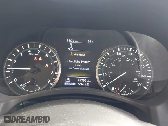 2023 Infiniti Q50 Luxe with VIN JN1EV7BR0PM542376, listed as a IAAI auction lot 41215300 with 25,792 mi miles and . Bid and sale history available at DreamBid. Image 7.